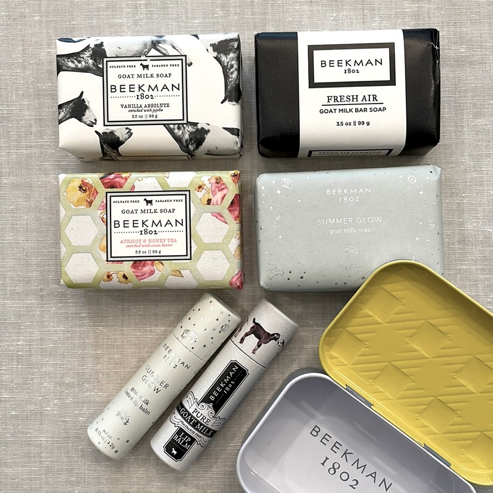 Beekman 1802 Goat milk soap and lip balm set